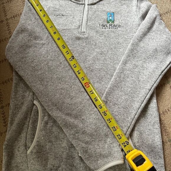 GTS Heather gray sweater fleece pullover 1/4 zip with kangaroo front pocket M - Picture 10 of 14